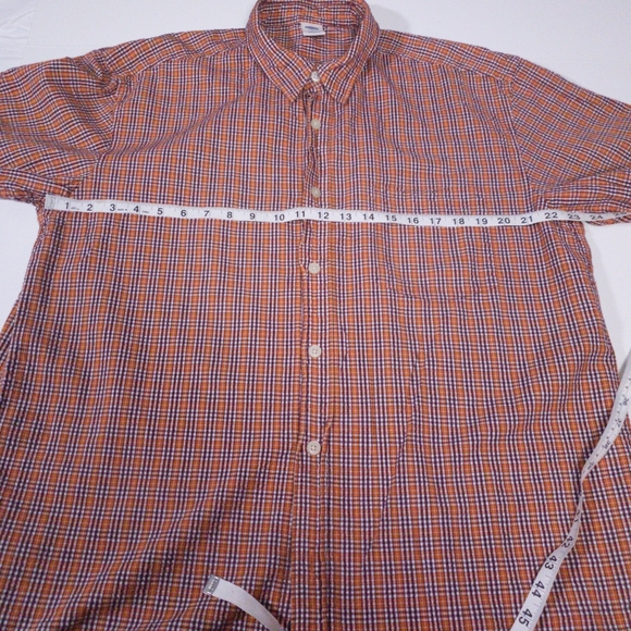 Old Navy Shirt Sleeve Orange Gingham Shirt - Picture 10 of 15